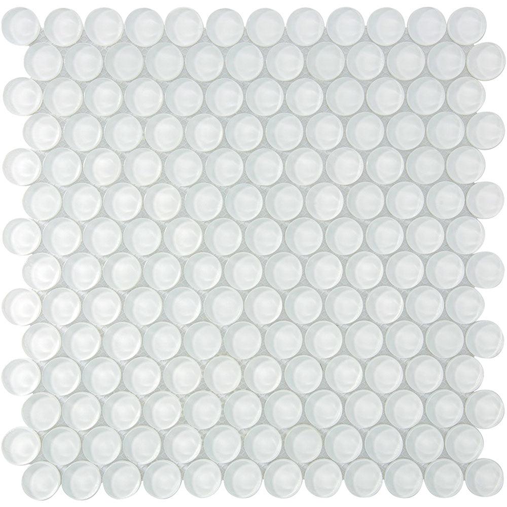 Ice White Glass Penny Tile