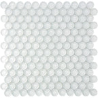 Ice White Glass Penny Tile