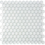 Ice White Glass Penny Tile