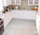 1 Inch White Carrara Hexagon Marble Mosaic Tile kitchen floor