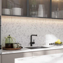 1 Inch White Carrara Hexagon Honed Marble Mosaic Tile | Tile Club