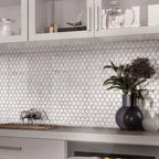 1 Inch White Carrara Hexagon Polished Marble Mosaic | Tile Club