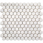 1 Inch White Carrara Hexagon Polished Marble Mosaic Tile