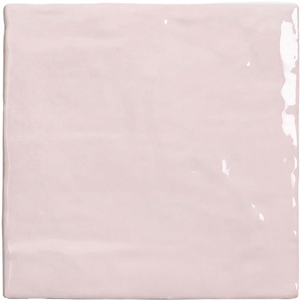 La Riviera Rose Pink Ceramic Square Tile 5.2" x 5.2"