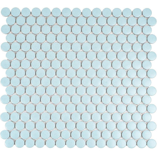 Light Blue Buttons Porcelain Penny Round Tile