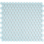 Light Blue Buttons Porcelain Penny Round Tile