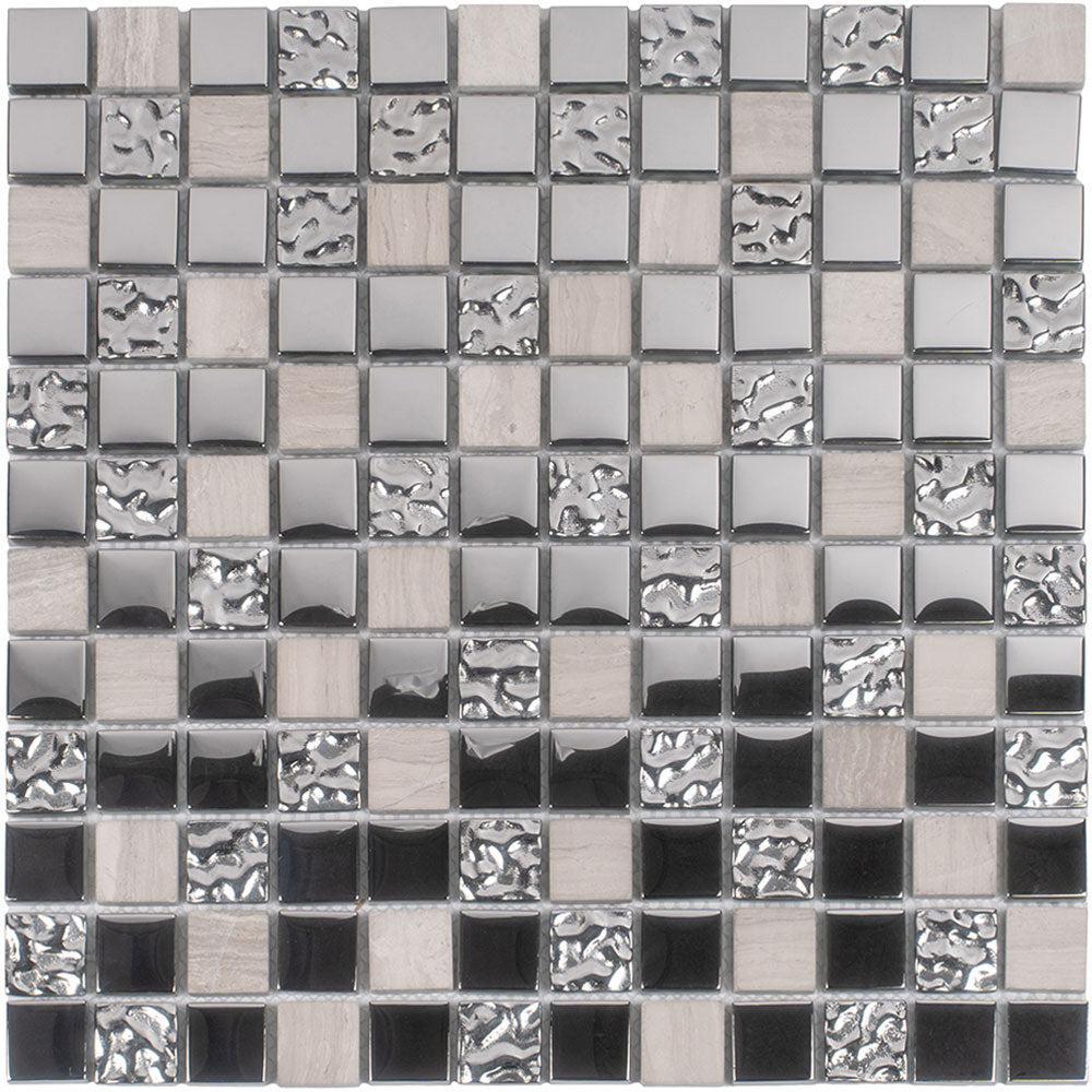 Tile Club | Lotus Grey Glass & Stone Mosaic Tile