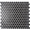Matte Black Buttons Porcelain Penny Round Tile