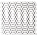Matte White Buttons Porcelain Penny Round Tile