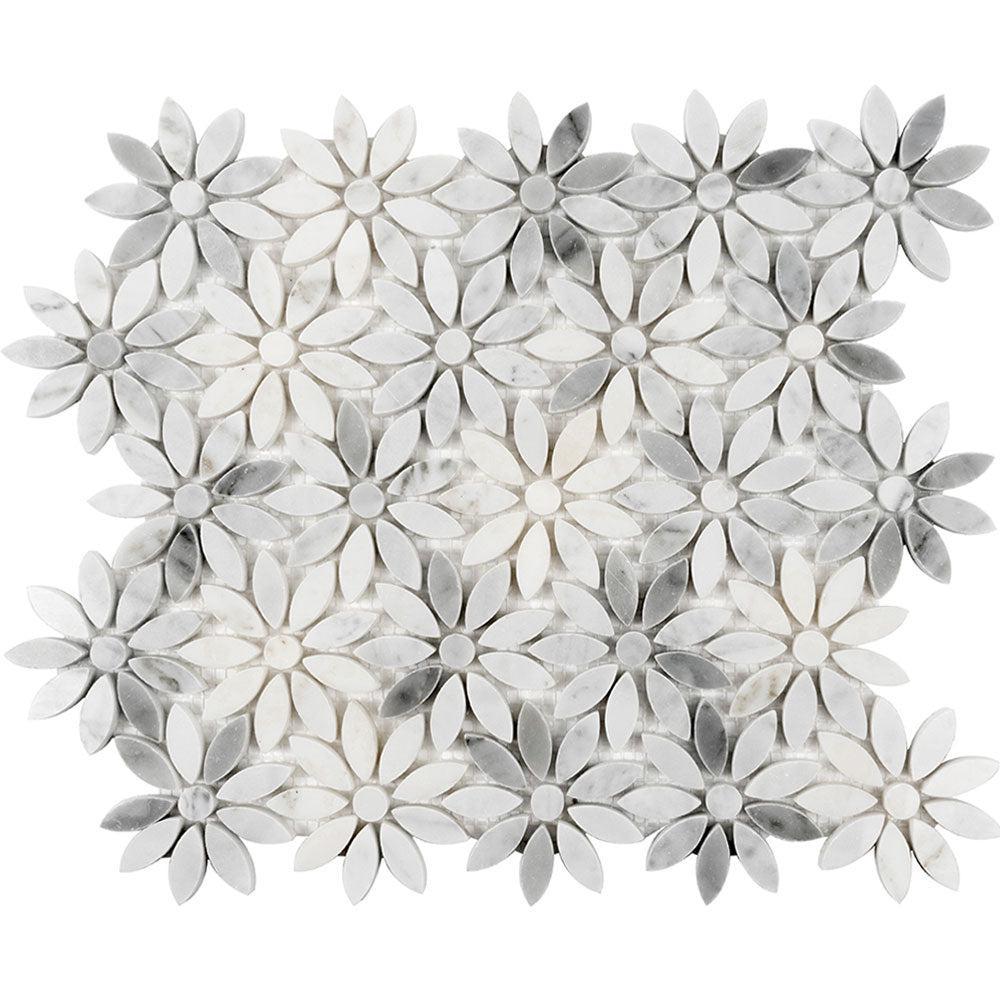 Meadow Bianco Carrara Marble Mosaic Tile