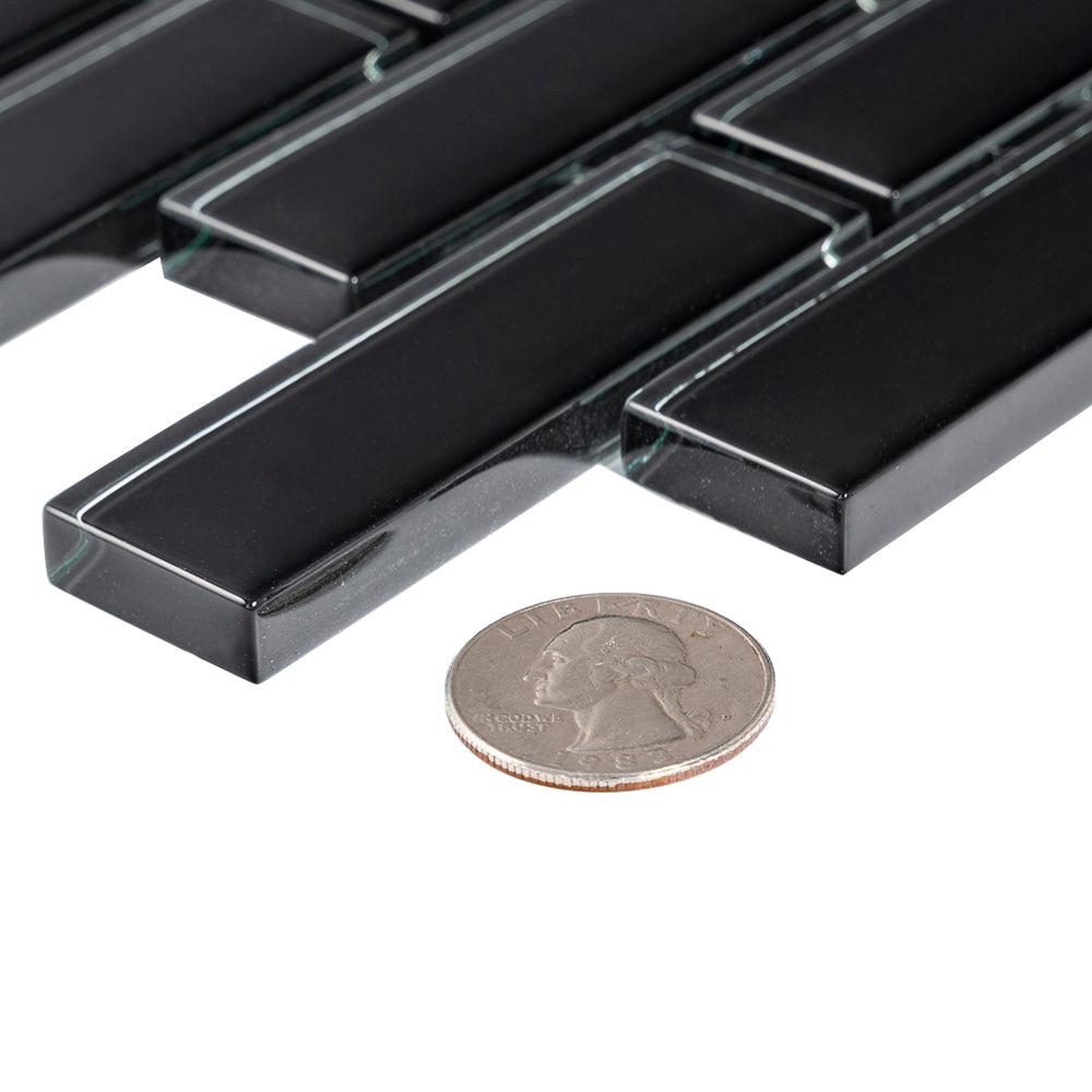 Obsidian Black Glass Brick Tile | Tile Club