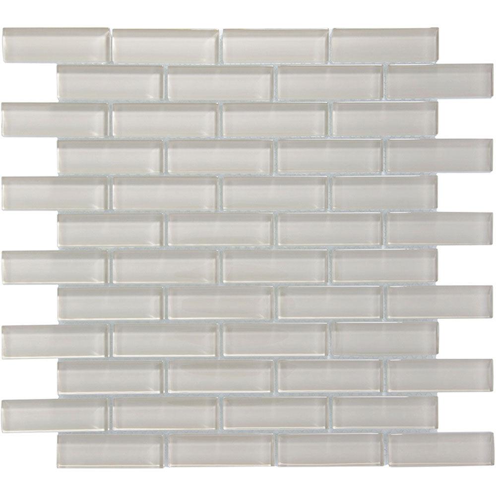 Pearl Gray Glass Brick Tile Sample