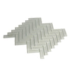 Pearl Gray Herringbone Glass Tile | Tile Club