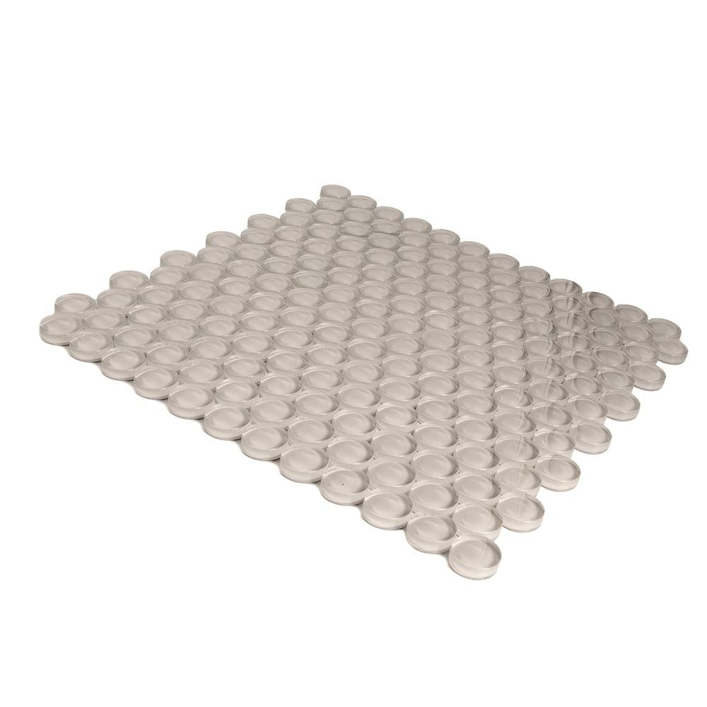 Pearl Gray Penny Round Glass Tile | Tile Club