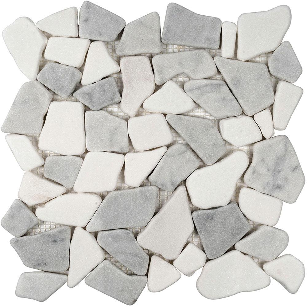 River Pebbles Carrara & Thassos Marble Tile