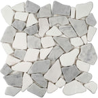 River Pebbles Carrara & Thassos Marble Tile
