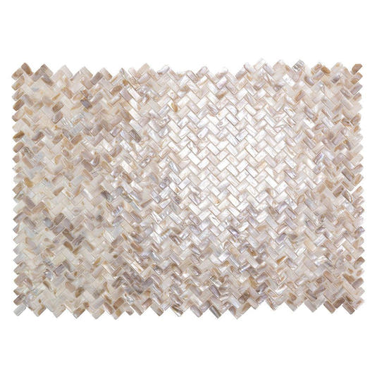 Seashell Dreams Herringbone Mosaic Tile | Tile Club
