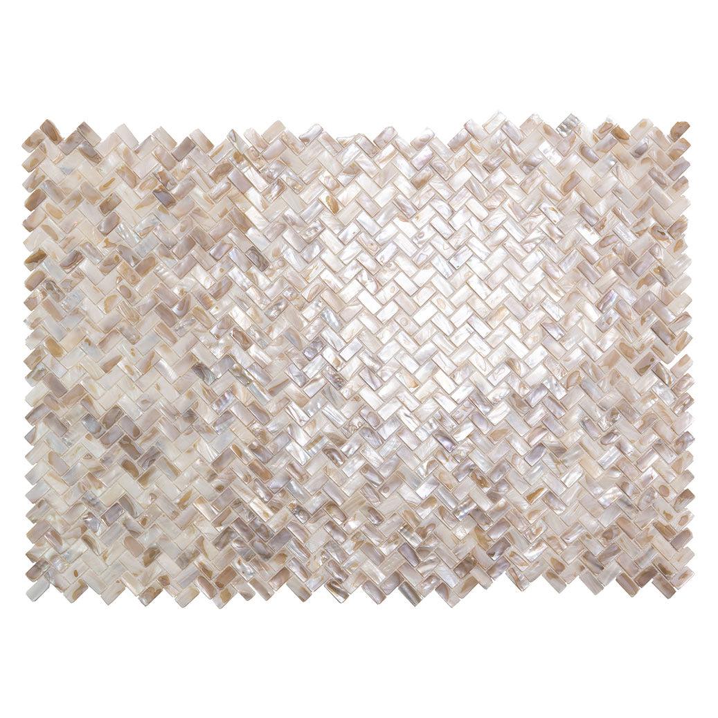 Seashell Dreams Herringbone Mosaic Tile | Tile Club