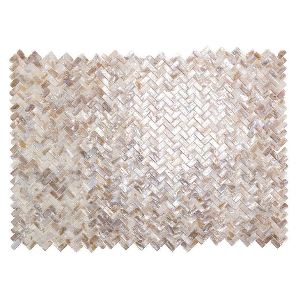Seashell Dreams Herringbone Mosaic Tile | Tile Club