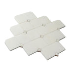 Square Rhombus Pearl White Thassos Shell Tile | Tile Club
