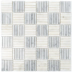 Sticks White Carrara Marble Mosaic Tile