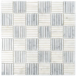 Sticks White Carrara Marble Mosaic Tile