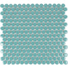Teal Buttons Porcelain Penny Round Tile