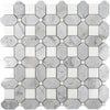 Thassos Square And Carrara Octagon Marble Mosaic Tile