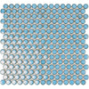 Turquoise Blue Buttons Porcelain Penny Round Tile