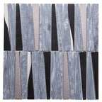 Villa Pyramids Blue Glass & Marble Mosaic Tile
