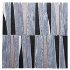 Villa Pyramids Blue Glass & Marble Mosaic Tile