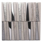 Villa Pyramids Gray Marble & Glass Mosaic Tile