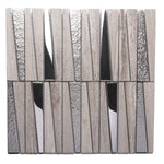 Villa Pyramids Gray Marble & Glass Mosaic Tile