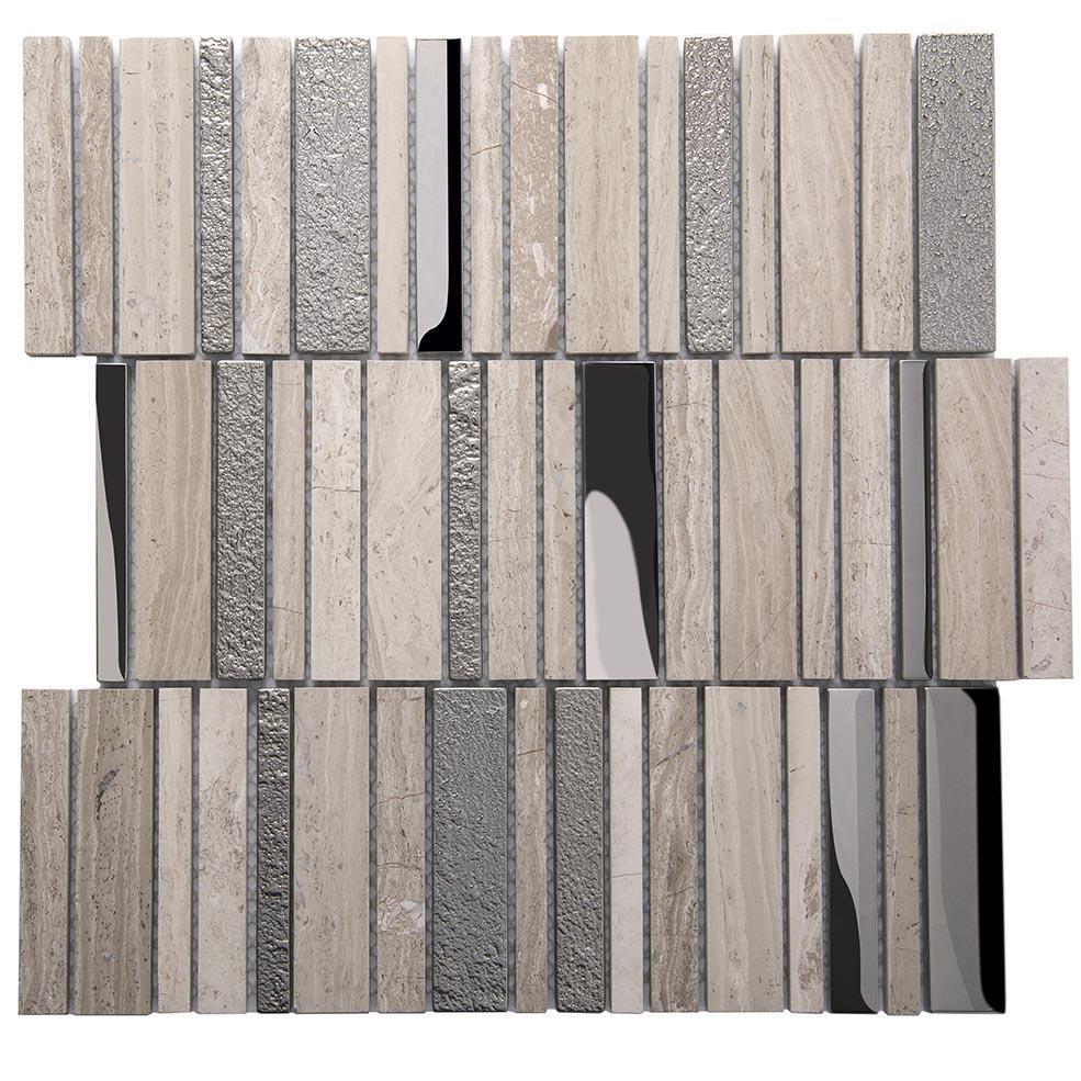 Villa Rapids Gray Marble & Glass Mosaic Tile | Tile Club | Position1