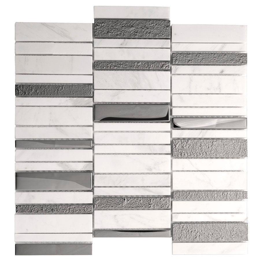 Villa Rapids White Marble & Glass Mosaic Tile | Tile Club | Position1