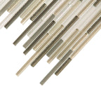 Waterfall Beige & White Linear Glass Mosaic Tile | Tile Club