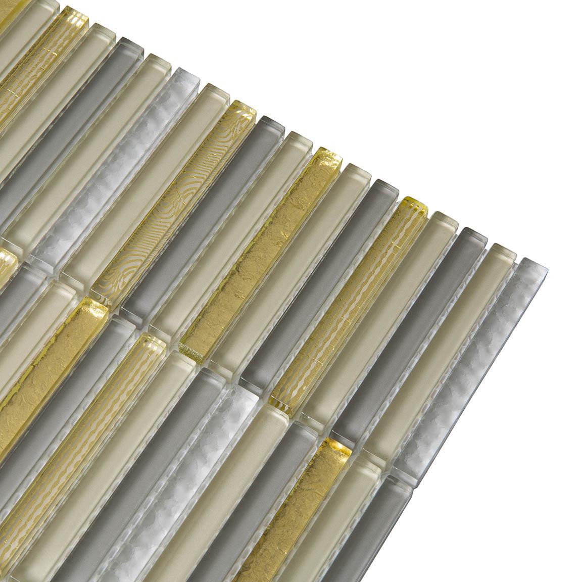 Waterfall Gold Linear Glass Mosaic Tile | Tile Club