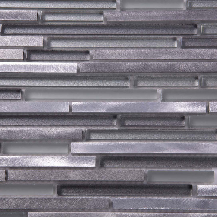 Waterfall Haze Linear Glass & Metal Mosaic Tile | Tile Club