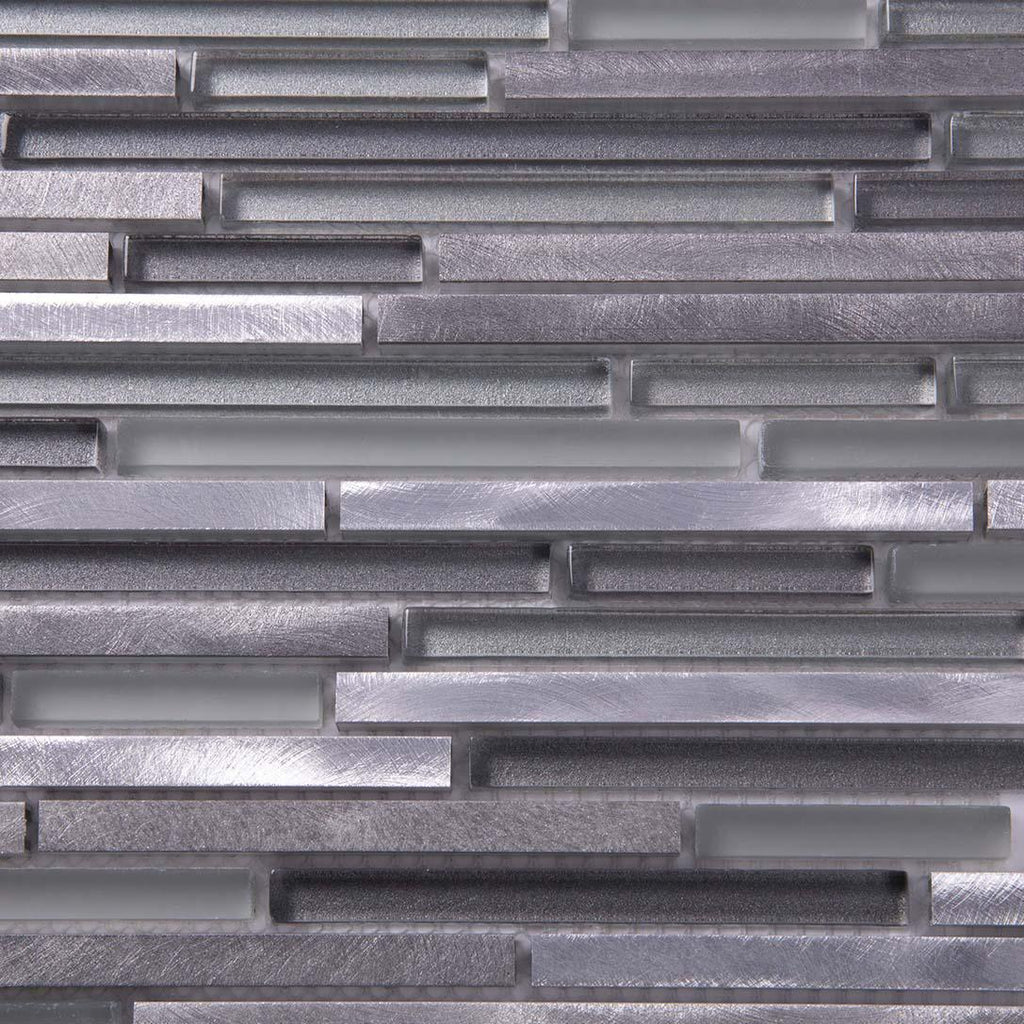 Waterfall Haze Linear Glass & Metal Mosaic Tile | Tile Club