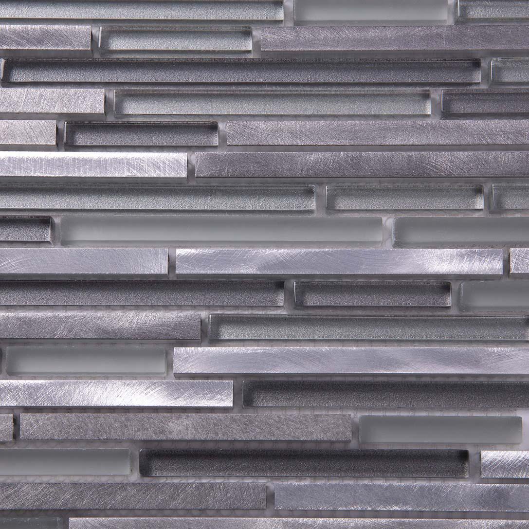 Waterfall Haze Linear Glass & Metal Mosaic Tile | Tile Club
