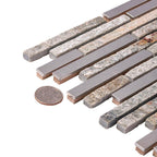 Waterfall Metal Quartz Linear Metal And Quartz Mosaic Tile | Tile Club