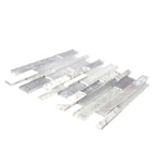 Waterfall Waves White Linear Glass Mosaic Tile | Tile Club