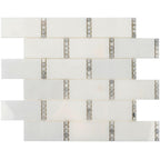 White Marble Subway Mosaic Tile With Carrara Dots | Tile Club