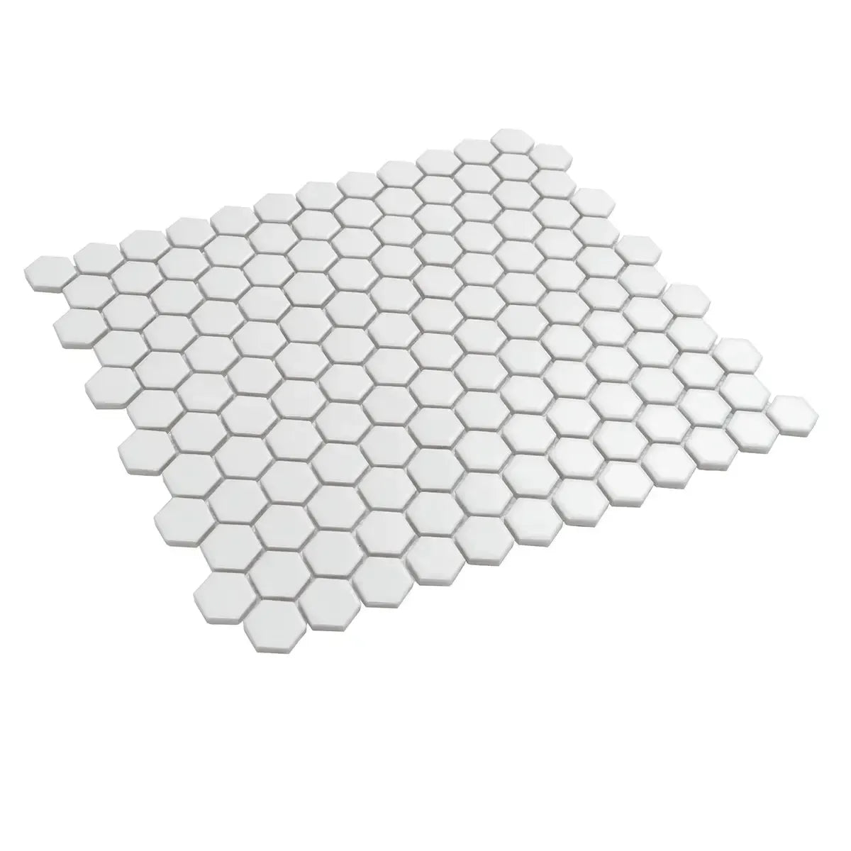1'' White Matte Hexagon Porcelain Mosaic | Tile Club