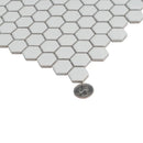 1'' White Matte Hexagon Porcelain Mosaic | Tile Club