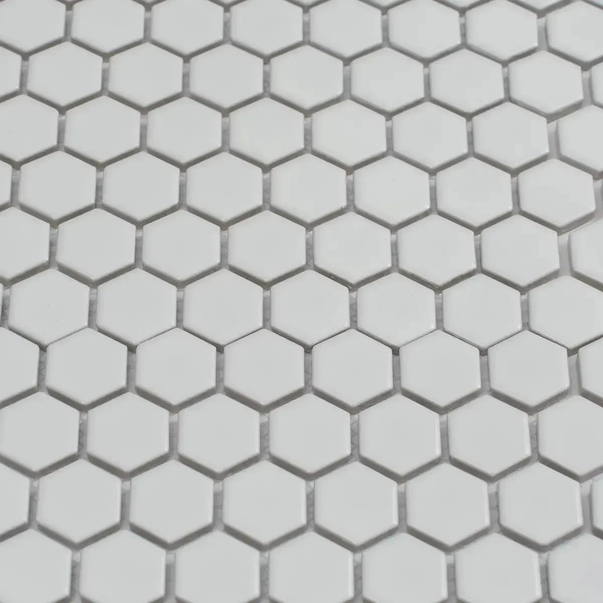 1'' White Matte Hexagon Porcelain Mosaic | Tile Club