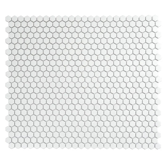 1'' White Matte Hexagon Porcelain Mosaic | Tile Club