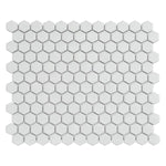 1'' White Matte Hexagon Porcelain Mosaic