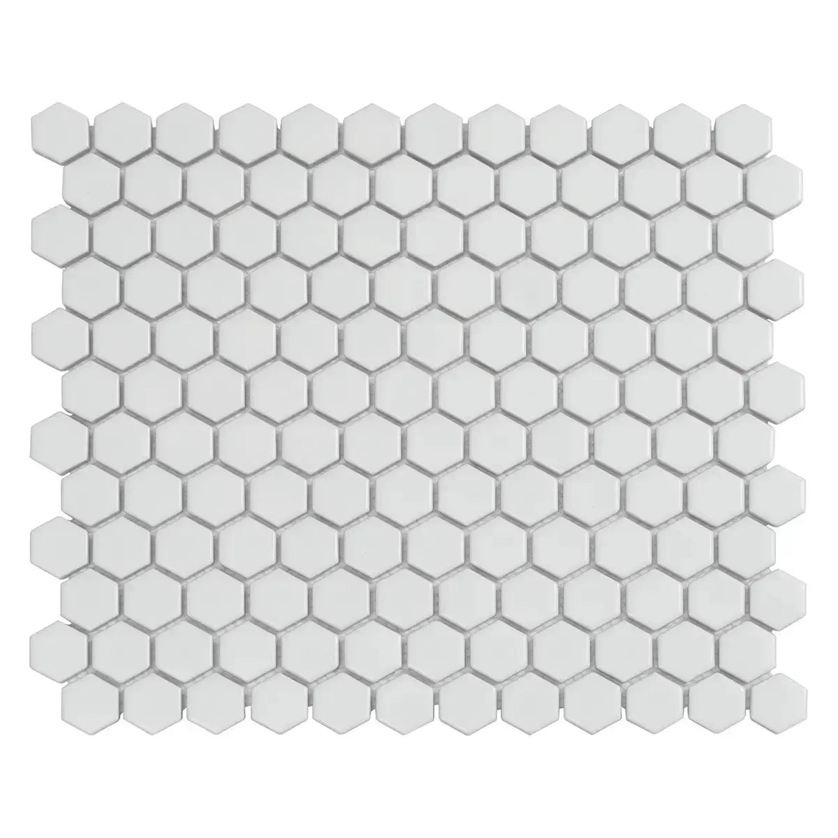 1'' White Matte Hexagon Porcelain Mosaic