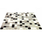 Checkered Black and White Mixed Squares Glass Tile | Tile Club
